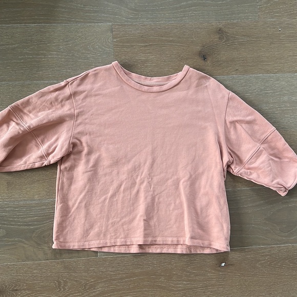 ABLE Norah Puff Sleeve Sweatshirt Pink | M - Picture 2 of 13